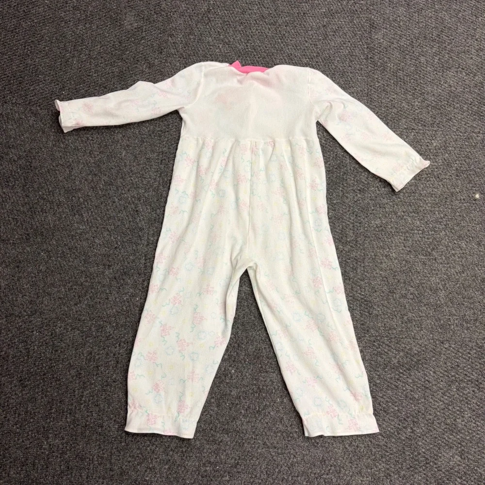 Vintage Disney The Little Mermaid Ariel Sleeper Pajamas White Pink Girls